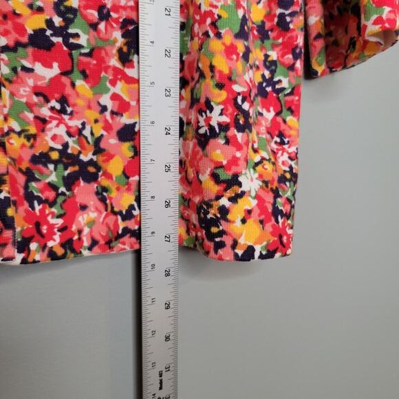 Isaac Mizrahi Live sweater women's size L cotton multicolor floral knit cardigan - Picture 8 of 9